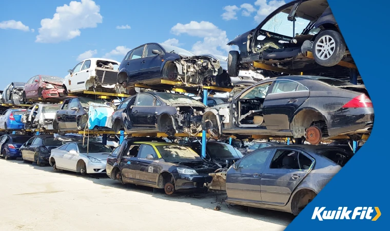 Cars ready for scrap